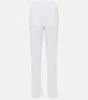 [Stella McCartney] Stella McCartney Pleated knit straight pants AU 14 white