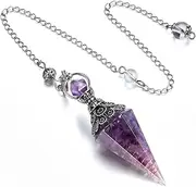 Top Plaza 6 Facet Hexagonal Point Pendant Pendulum for Reiki Wicca Dowsing Balancing Spiritual Resin Gemstone Crystal Pendulums Necklace