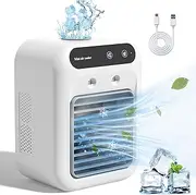 Portable Air Conditioners, 25W Rechargeable Mini Portable AC Unit 2 Cool Air Spray, Personal Cooling Fan with 2 Speeds, Small Room Air Conditioners for Bedroom, Office, Outdoor