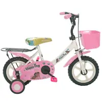 在飛比找樂天市場購物網優惠-Adagio 12吋酷樂狗輔助輪童車附置物籃-粉色(BEYJ
