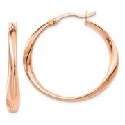 Ss/Rose Plated Sterling Silver Rose Gold-Plated Polished Hoop Earrings