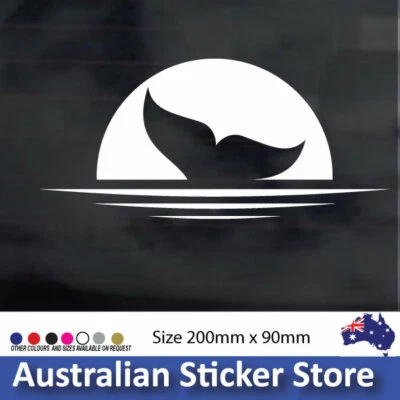 WHALE TAIL SUNSET sticker decal for car , laptop, fridge, window