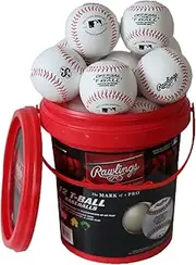 Rawlings | Official T-Balls | TVB | Youth/6u | Bucket | 12 Count | Sponge Rubber Core | Indoor/Outdoor White