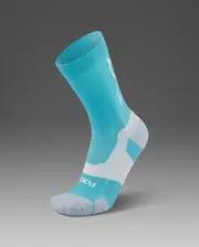Vectr Light Cushion Crew Socks, 2XU, M, Moonstone/Black, Unisex