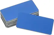 sourcing map 12 Pcs Blank Name Plates, 2 x 1 Engraved Metal Name Plate Laser Strong Adhesive Nameplate Anodized Aluminium Custom Blank Plates for Signs DIY Crafts, Blue