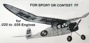 Comet JR CLIPPER PLUS 35% PLAN a Doc Mathews Enlarged to 1/2A RC Model Airplane