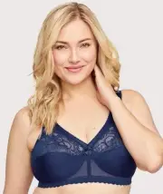 Glamorise Magiclift Original Wire-Free Support Bra - Blue (Size 18D)