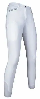 HKM Mondiale Full Seat Silicone Breeches - White - Size 34