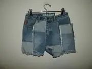 Mudd Girls Patchwork Jean Shorts Blue