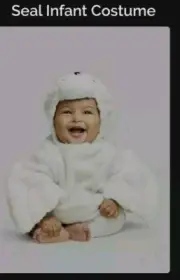 Baby Pullover Hoodie Plush Velvet Costume Unisex - Seal Hooded (12-18 M) Ivory