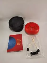 Mini Red Steel Tongue Drum Handpan Drum with Bag and Mallet- 11 Notes