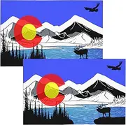 2 Pcs 12x18 Inch Colorado State Car Flags Double Sided Printed Window Flags for Automobile Decoration (Flag Only No Flagpole) 2