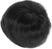 KAILIKETIY Synthetic Hair Bun Wig Grey Black Big Hair Bun Clip-on Chignon Bun for Ponytail