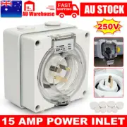 15 Amp Power Inlet for Caravan Motor home IP66 250V 1Ph Electrical Socket AU