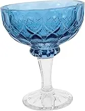 ULTECHNOVO Clear Glass Dessert Bowl Footed Sundae Cup for Ice Cream Pudding Trifle Snacks Vintage Embossed Design Easy to Clean Versatile for Home Parties