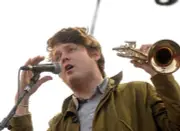 Musician Zach Condon of Beirut performs at Day 2 of the 2009 Treas- Old Photo 1