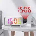 Snooze Projection Alarm Clock 180° Rotation Display Table Clock for Bedroom