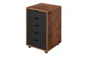 5 Drawer File Cabinet Mobile Filing Document Organiser Home Office Storage Chest Cupboard Printer Stand Brown 40x38x68cm