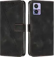Compatible with Motorola Edge 30 Neo 5G Flip Kickstand Case Cover,Compatible with Motorola Edge 30 Lite 5G Magnetic Closure Wallet case Black