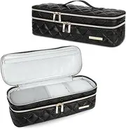 Travel Carrying Case for Hair Dryer Shark Flexstyle Dyson Airwrap, Double-Layer Hair Accessories Tools Storage Case for Revlon One-Step, Shockproof Protection Organizer Travel Carrier Bag, Black