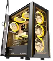 ATX PC Case, 6 PWM ARGB Fans Pre-Installed, Gaming PC Case with Opening