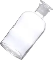 FIXOSHEE 1Pc Glass Bottle with Scale Narrow Mouth Design for Laboratory Use and Heat Resistant for Storing Chemicals and Frosted Stopper Prevents