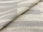 Anna French Color Blocks Linen Print Fabric- Tansman / Grey 2 yds AF78733