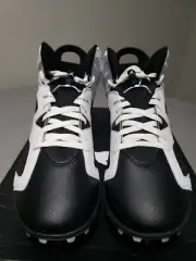 Air Jordan 6 Retro TD Size 11 Black/White Football Cleats Rare 645419-110