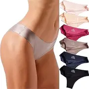 [VISSAY] Silk Panties for Women Bikini Seamless Breathable Underwear Ladies Comfortable Invisibles Briefs Undies