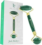 Beauty by Earth Jade Roller for Face - Smoothes Fine Lines & Wrinkles, Face Massager Skin Care Tools with Small Eye Roller for Puffy Eyes, De-Puffing & Firming Facial Tool, Self Care Gifts for Women