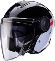 Caberg Soho Zephir Jet Helmet, black-grey-red, Size 2XL for Men Black Grey Red
