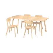 YPPERLIG / LISABO table and 4 chairs, ash/ash, 200x90 cm