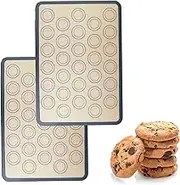 2PCS Macaron Baking Mat 42x29.5cm Non-Stick Silicone Mat Non-Slip Mat Reusable Baking Set Baking Cooking Mat Accessories Suitable for Macaron Cake Bread Biscuits