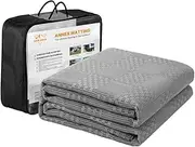 SAN HIMA 2.5Mx5M Outdoor Rug, Annex Matting Floor Mat Mesh Picnic Blanket, Rubber Drainage Non-Slip Mat for Poolside Garden Caravan Park Camping Picnic with Carry Bag, Grey