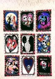 Set of 9 Cards~Valentine Nightmare Before Christmas~Greeting Card Toppers~#158N