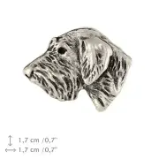 Irish Wolfhound head 2nd kind, silver covered pin, high qauality Art Dog AU