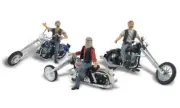 Woodland Scenics ~ N Scale Motorcycle & People ~ Bad Boy Bikers ~ AS5344