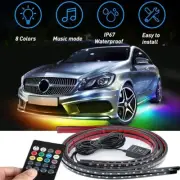 8 Color 4X RGB LED Light Strip Kit Under Car Truck Underbody Neon Remote Control