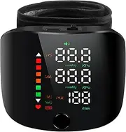 Wrist Blood Pressure Monitor LED Display, Touch Screen Wrist Blood Pressure Cuff 99x2 Reading Memory Wrist Bp Monitor with Carrying Case(Black)
