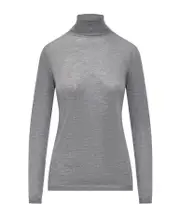 Fabiana Filippi Turtleneck Knit Top IT46 Gray