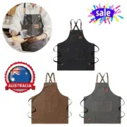 Thick Canvas Denim Bib Apron Kitchen Cooking Workshop Heavy Work Apron WashabSW