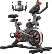 Exercise Bike - Stationary Bike with Heavy Flywheel, Tablet Holder and LCD Monit