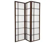 Cross Room Divider Screen Brown 3 Panel