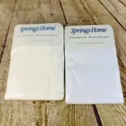 2 vtg cotton Springs Home pillow standard size cases 20" x 30" One white & Ivory