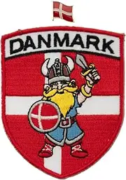 A-ONE Vikings Tactical Shield Patch+Denmark National Flag Collar Lapel Pin, Patches&Badge for Decorate Uniform Battle Outfit Battle Cap Gloves Boonie Hat Army Cloth Jacket No.119P