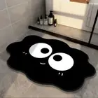 Diatom Mud Absorbent Mats Non-slip Shower Rugs Cartoon Black Carpets