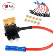 Nilight 10Pack Holder 12V Add-a-Circuit TAP Adapter Blade Fuse Set Trucks Boats