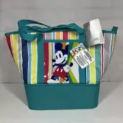 Disney Mickey Mouse Large Insulated Zip Cooler Tote Beach Picnic Bag Multicolor