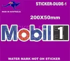 MOBIL 1 STICKER 200x50mm BATHURST V8 SUPER CAR MANCAVE WELDER BEER FRIDGE ETC