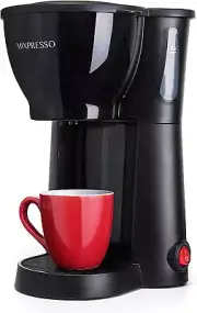 Mixpresso Mini Compact Drip Coffee Maker with Brewing Basket for Ground Coffee,